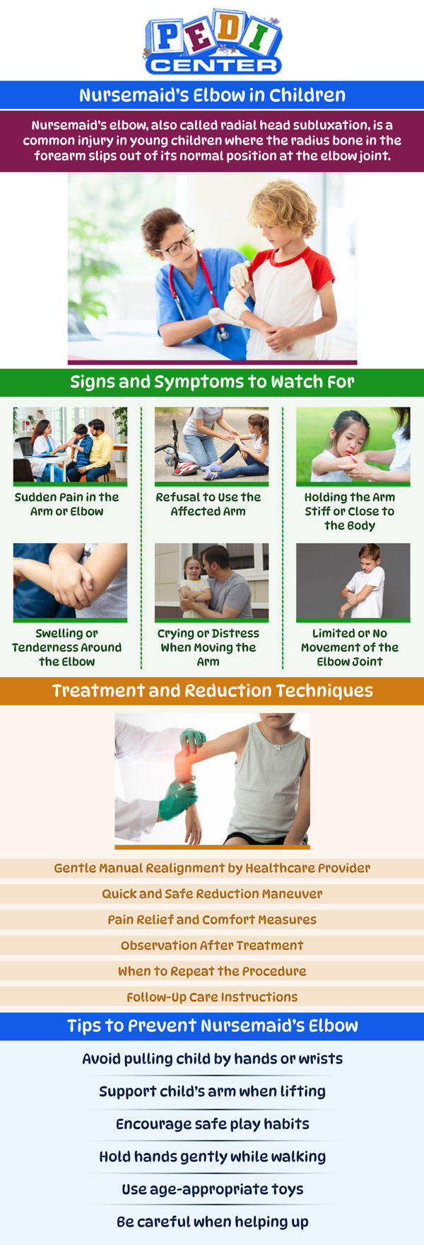 Common question asked by patients: What is Nursemaid’s Elbow in Children? What is the treatment for Nursemaid’s Elbow? Is Nursemaid’s Elbow recovery immediate? Can Nursemaid’s Elbow happen again? For more information, contact us or schedule an appointment online. We are conveniently located at Niles Street, and Wible Road in Bakersfield, CA. We serve patients from Bakersfield CA, Maltha CA, Kayandee CA, Rosedale CA, Oildale CA, Lamont CA, and surrounding areas.