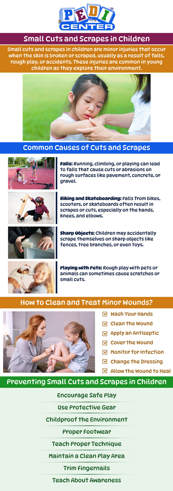 Common questions asked by patients: What should I do if my child gets a small cut or scrape? How can I clean a small cut or scrape on my child? When should I seek medical attention for a small cut or scrape in my child? How can I prevent infection in my child's cut or scrape? For more information, contact us or schedule an appointment online. We are conveniently located at Niles Street, and Wible Road in Bakersfield, CA. We serve patients from Bakersfield CA, Maltha CA, Kayandee CA, Rosedale CA, Oildale CA, Lamont CA, and surrounding areas. Common questions asked by patients: What should I do if my child gets a small cut or scrape? How can I clean a small cut or scrape on my child? When should I seek medical attention for a small cut or scrape in my child? How can I prevent infection in my child's cut or scrape? For more information, contact us or schedule an appointment online. We are conveniently located at Niles Street, and Wible Road in Bakersfield, CA. We serve patients from Bakersfield CA, Maltha CA, Kayandee CA, Rosedale CA, Oildale CA, Lamont CA, and surrounding areas.