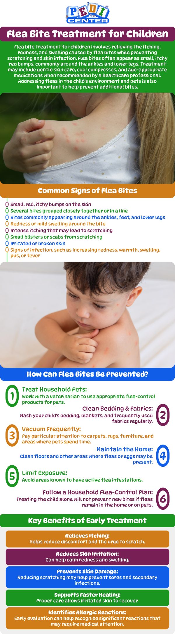 Common questions asked by patients: What are flea bites, and how do they affect children? How can I tell if my child has flea bites? What symptoms are caused by flea bites in children? How are flea bites treated in kids? For more information, contact us or schedule an appointment online. We are conveniently located at Niles Street Bakersfield CA, and Wible Road Bakersfield CA. We serve patients from Bakersfield CA, Maltha CA, Kayandee CA, Rosedale CA, Oildale CA, Lamont CA, and surrounding areas.