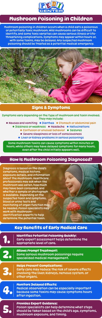 Common question asked by patients: What is mushroom poisoning in children? How do children get exposed to toxic mushrooms? How quickly do symptoms of mushroom poisoning appear? What treatments are available for mushroom poisoning in children? For more information, contact us or schedule an appointment online. We are conveniently located at Niles Street, and Wible Road in Bakersfield, CA. We serve patients from Bakersfield CA, Maltha CA, Kayandee CA, Rosedale CA, Oildale CA, Lamont CA, and surrounding areas. Common question asked by patients: What is mushroom poisoning in children? How do children get exposed to toxic mushrooms? How quickly do symptoms of mushroom poisoning appear? What treatments are available for mushroom poisoning in children? For more information, contact us or schedule an appointment online. We are conveniently located at Niles Street, and Wible Road in Bakersfield, CA. We serve patients from Bakersfield CA, Maltha CA, Kayandee CA, Rosedale CA, Oildale CA, Lamont CA, and surrounding areas.