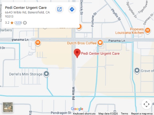 Get Directions to Pedi Center Urgent Care in 6640 Wible Road Bakersfield, CA